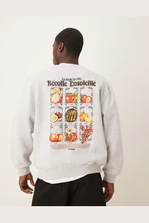 ASOS Oversized sweatshirt with fruit back print in marl