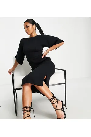 Closet London Petite Ribbed pencil mini dress in