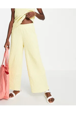 Selected Femme textured wide leg trousers co-ord in pastel