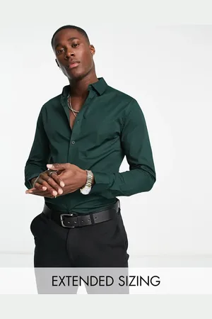 ASOS Skinny fit shirt in deep pine