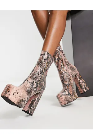 SIMMI Shoes Damen Stiefeletten - Simmi London platform ankle boots in snake print