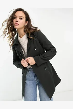 ONLY Button detail short trench coat in