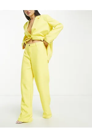 Something New Damen Weite Hosen - X Madeleine Pedersen tailored wide leg trousers co-ord in neon