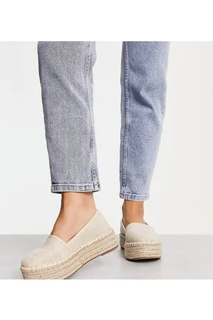 ASOS Wide fit Journal flatform espadrilles in cream