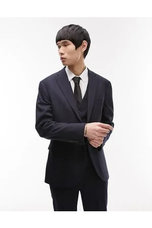 Topman Skinny textured suit jacket in