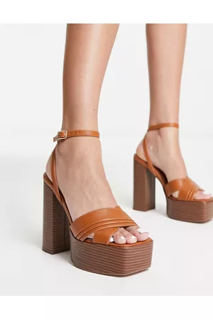 ASOS Damen Sandalen - Nocturnal platform high heeled sandals in tan