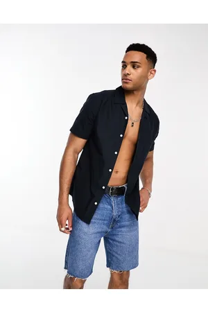Only & Sons Short sleeve oxford shirt with revere collar in