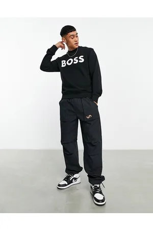 HUGO BOSS WeBasicCrew large logo relaxed fit sweatshirt in