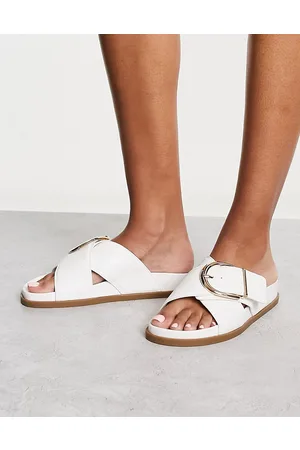 ASOS Flash buckle cross vamp flat sandals in
