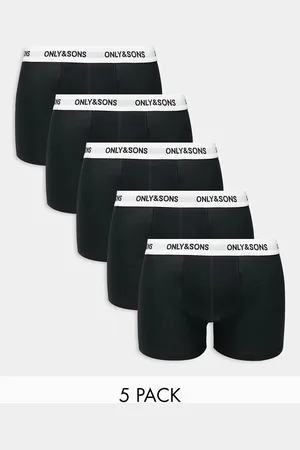 Only & Sons 5 pack trunks in with white logo waistband