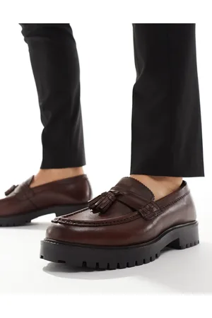 WALK LONDON Sean tassel loafers in milled leather