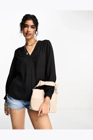 ASOS Long sleeve blouse with pocket detail in