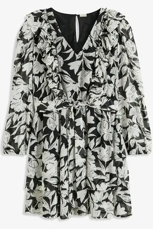bonprix Minikleid aus leichtem Chiffon mit Volants