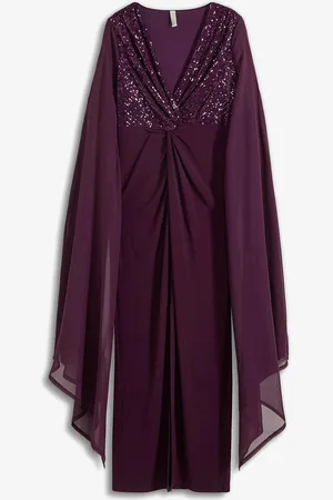 bonprix Maxikleid mit Pailletten und Chiffon-Ärmel