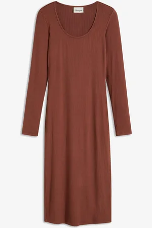 bonprix Geripptes Midikleid
