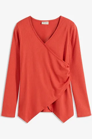 bonprix Rippshirt in Wickeloptik