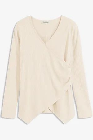 bonprix Rippshirt in Wickeloptik