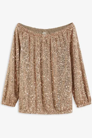 bonprix Carmenshirt, Oversized mit Pailletten