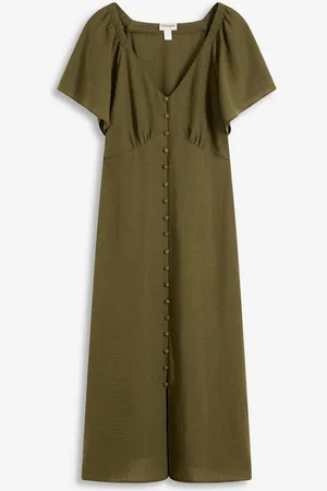 bonprix Midikleid in Leinen-Optik