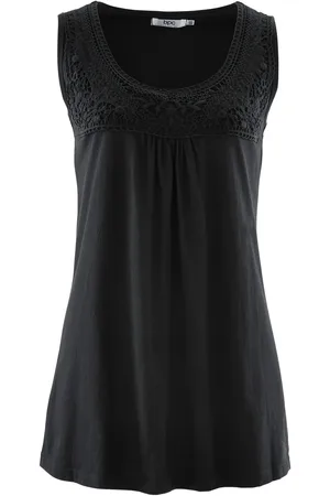 bonprix Baumwoll Longtop mit Spitze
