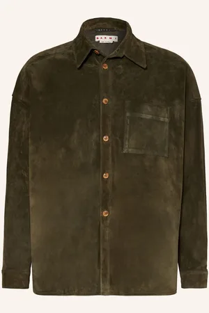 Marni Leder-Overshirt gruen