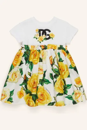 Dolce & Gabbana Kleid Im Materialmix gelb