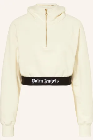 Palm Angels Cropped-Hoodie weiss