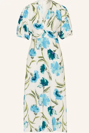 Diane von Furstenberg Kleid Majorie Mit Leinen blau