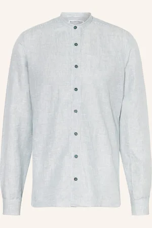 Hammerschmid Trachtenhemd Slim Fit Mit Stehkragen Mit Leinen gruen