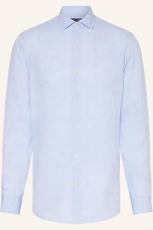 Frescobol Carioca Leinenhemd Antonio Regular Fit blau