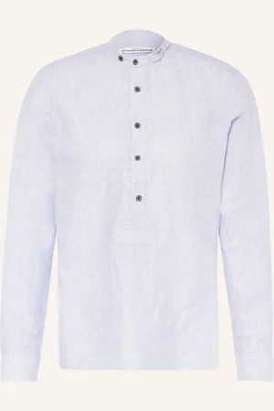 Hammerschmid Trachtenhemd Regular Fit Mit Stehkragen blau