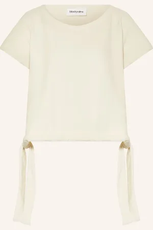 Black Palms Cropped-Shirt Aus Frottee weiss