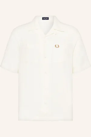 Fred Perry Resorthemd Comfort Fit Aus Leinen weiss