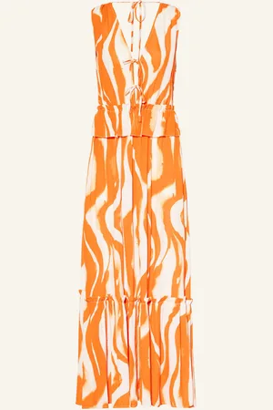 VILA Kleid Mit Rüschen orange