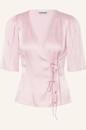 Ganni Satinbluse rosa