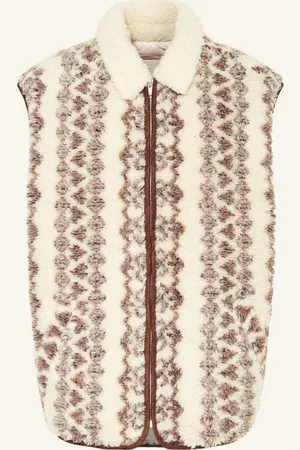 Isabel Marant Teddyfell-Weste Max Zum Wenden weiss