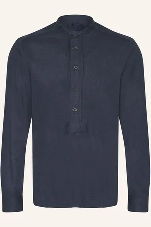 Hammerschmid Trachtenhemd Slim Fit Mit Stehkragen blau