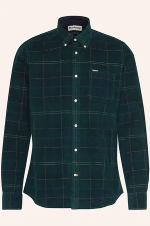 Barbour Cordhemd Blair Tailored Fit gruen