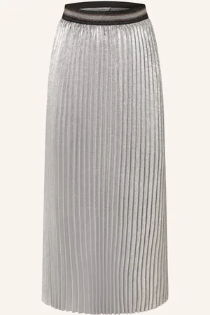 Summum Woman Plisseerock Mit Glitzergarn grau
