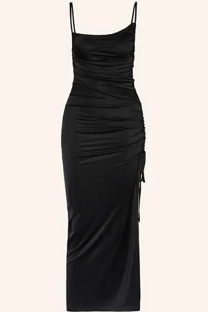 HUGO BOSS Satinkleid Nesana schwarz
