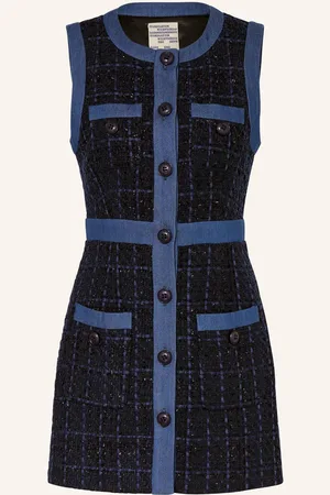 Baum und Pferdgarten Etuikleid Abeer Aus Tweed blau