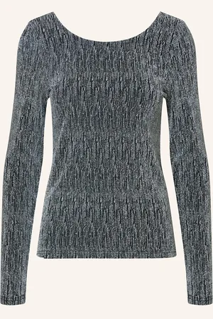 SELECTED Longsleeve Mit Glitzergarn silber