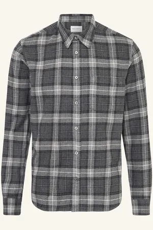 Norse projects Flanellhemd Osvald Comfort Fit grau