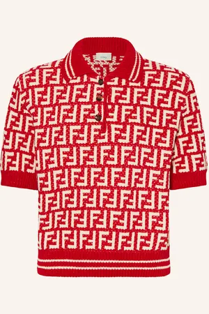 Fendi Strick-Poloshirt rot