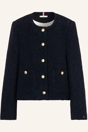 Tommy Hilfiger Kastenjacke Aus Bouclé blau