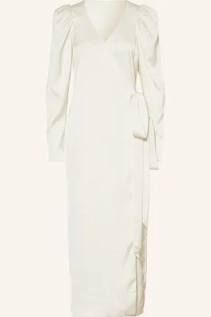 ROTATE Wickelkleid Aus Satin weiss