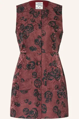 Baum und Pferdgarten Jacquard-Kleid Anavi rot