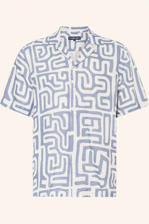 Frescobol Carioca Resorthemd Aus Leinen Comfort Fit blau