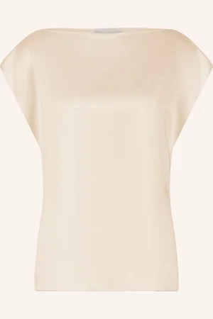 Juvia Blusentop Caroll Aus Satin weiss