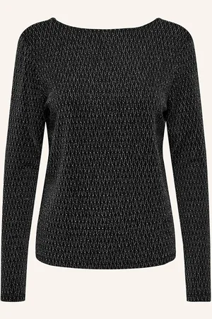 ONLY Longsleeve Mit Glitzergarn silber